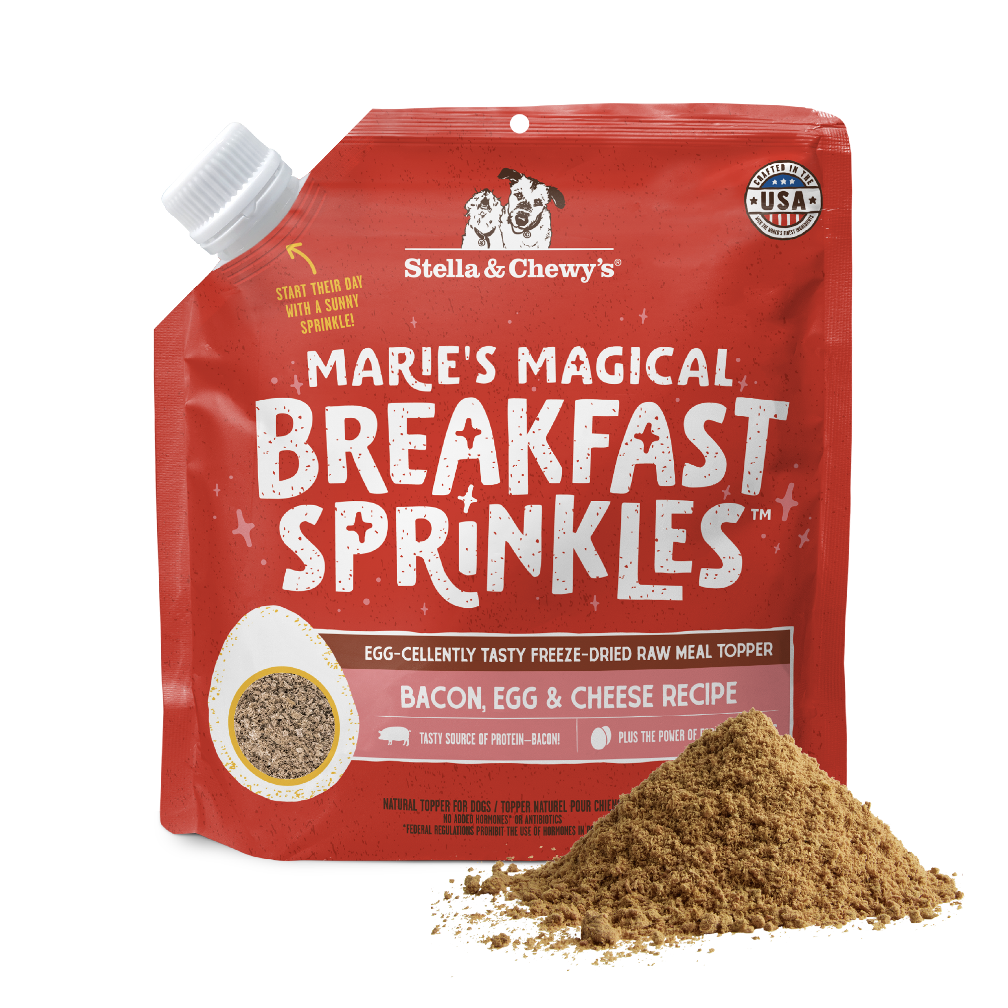 Marie’s Magical Breakfast Sprinkles Bacon, Egg & Cheese Recipe | Freeze-Dried Raw Meal Topper for Dogs by Stella & Chewy's