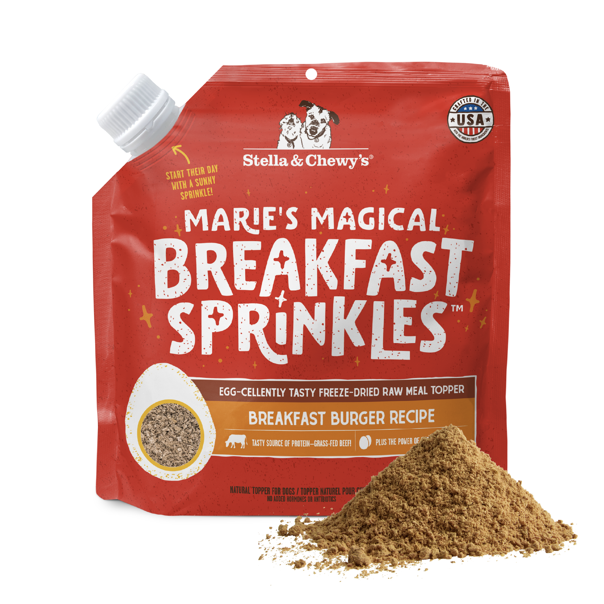 Marie’s Magical Breakfast Sprinkles Breakfast Burger Recipe | Freeze-Dried Raw Meal Topper for Dogs by Stella & Chewy's