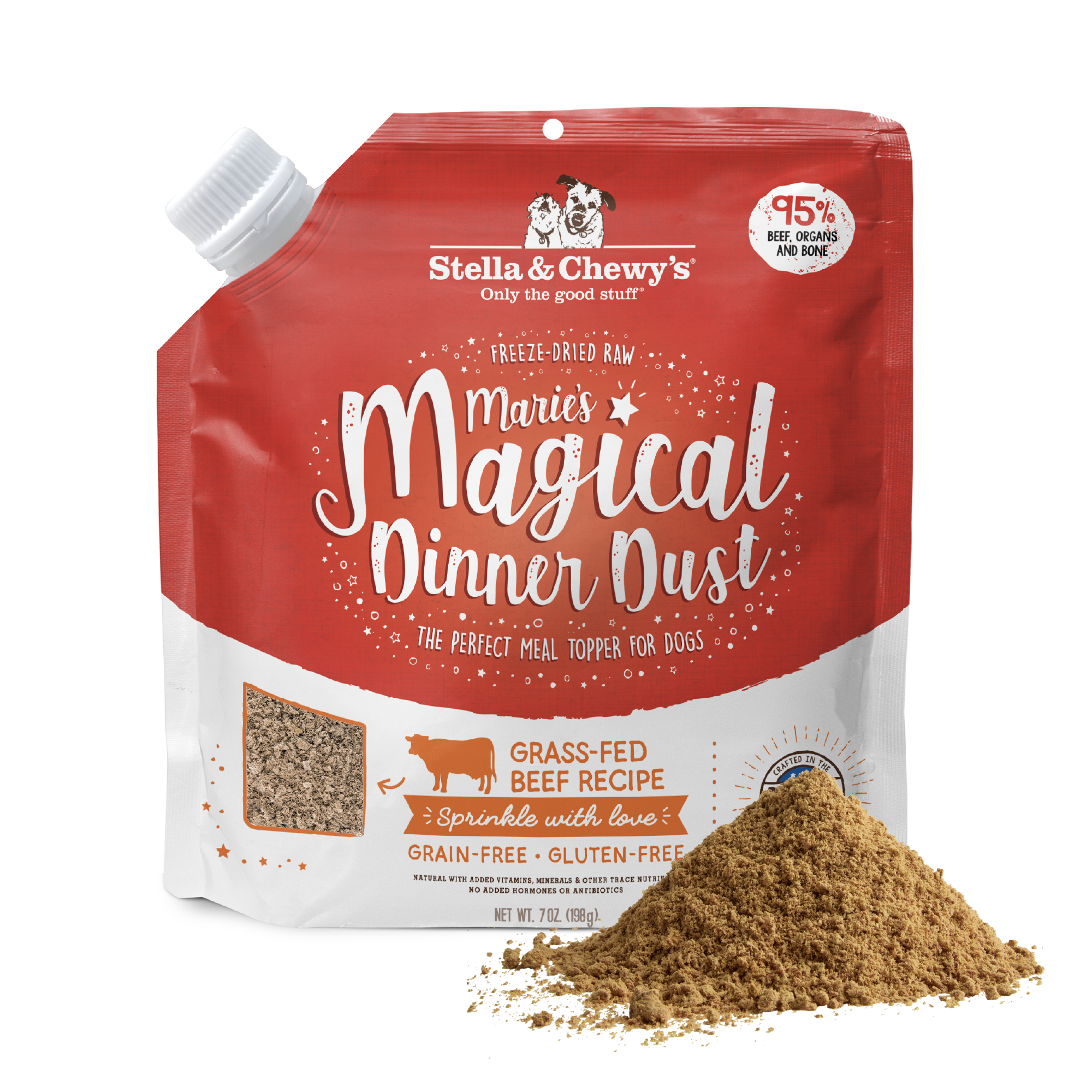Marie’s Magical Dinner Dust Grass-Fed Beef Freeze Dried Raw Meal Topper for Dogs by Stella & Chewy's