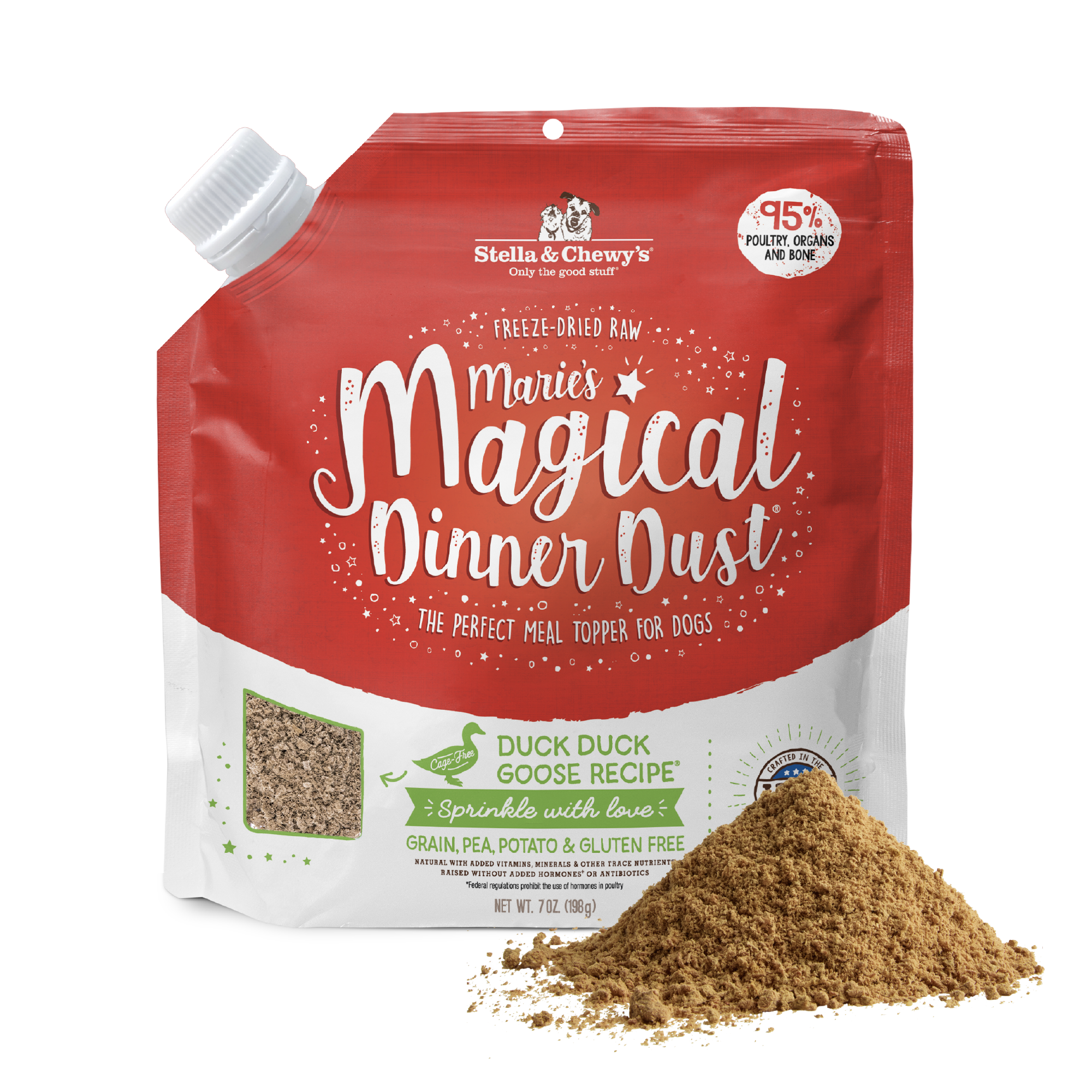Marie’s Magical Dinner Dust Duck Duck Goose Freeze Dried Raw Meal Topper for Dogs by Stella & Chewy's