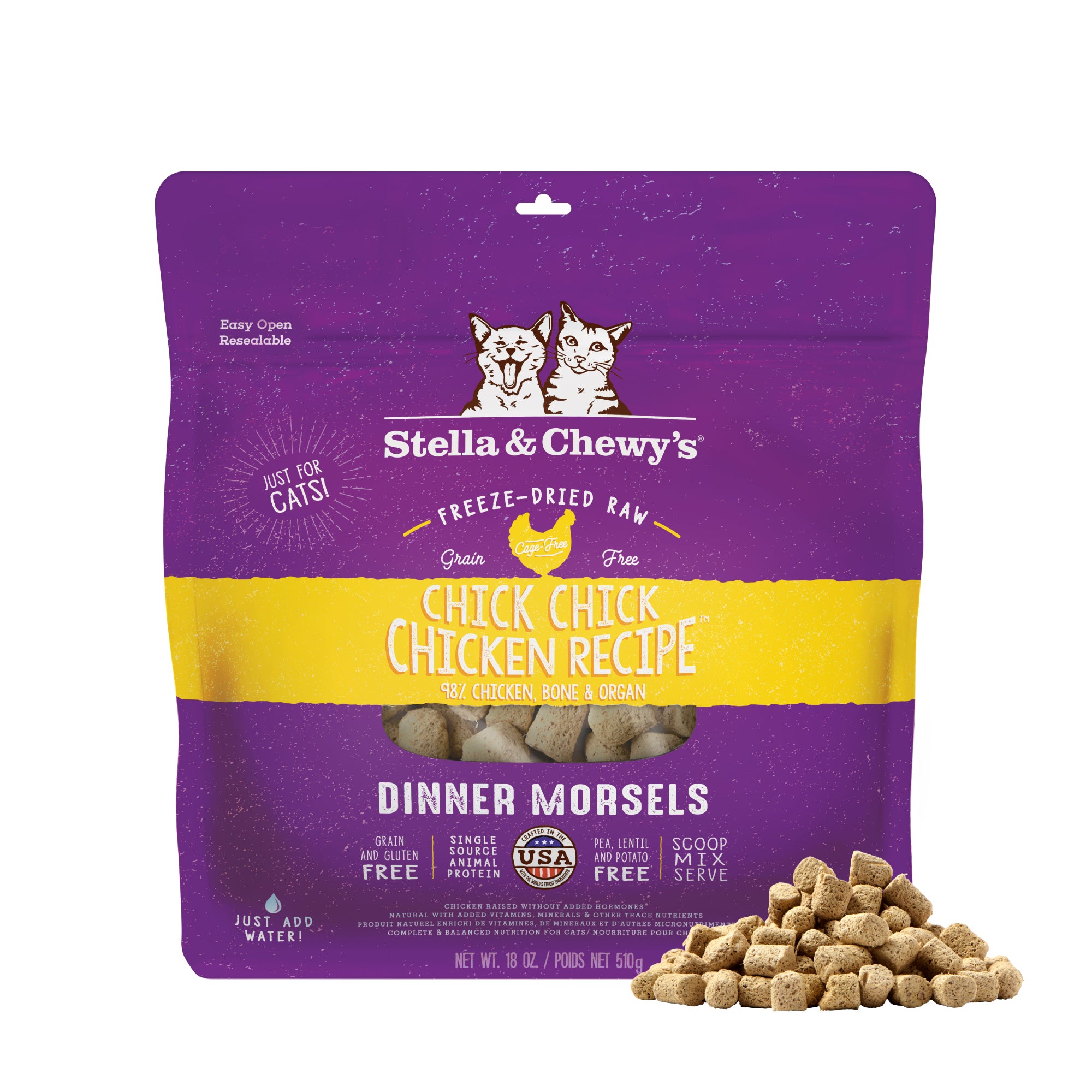 Chick, Chick Chicken Freeze Dried Raw Cat Food: High Protein