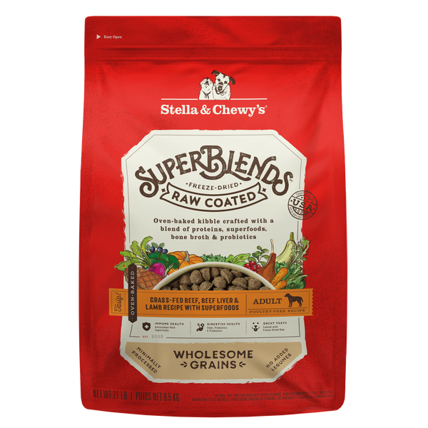 SuperBlends Raw Coated Beef, Beef Liver & Lamb Recipe + Superfoods for Dogs