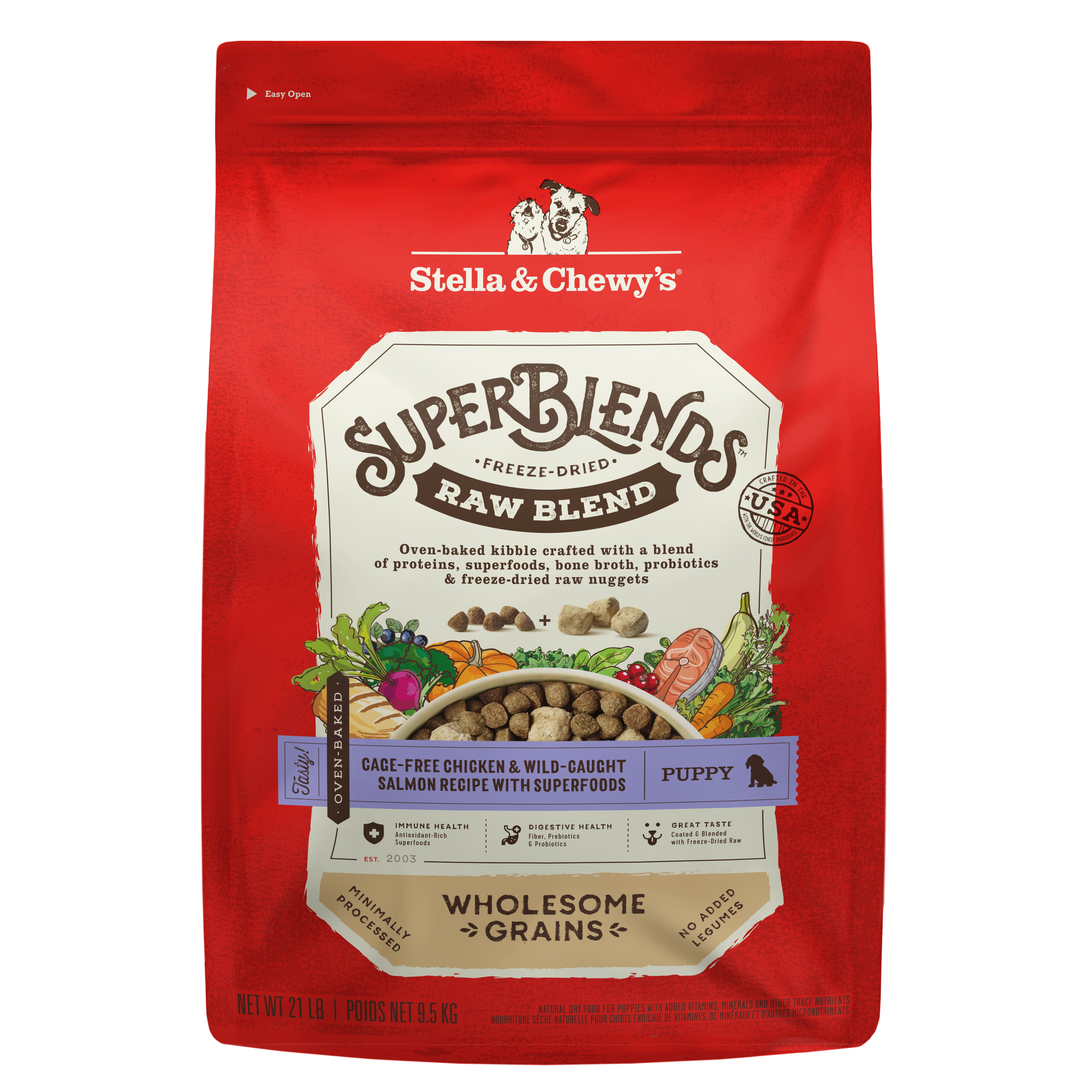 Stella & Chewy's SuperBlends Raw Coated Puppy Kibble: Chicken, Salmon + Superfoods by Stella & Chewy's