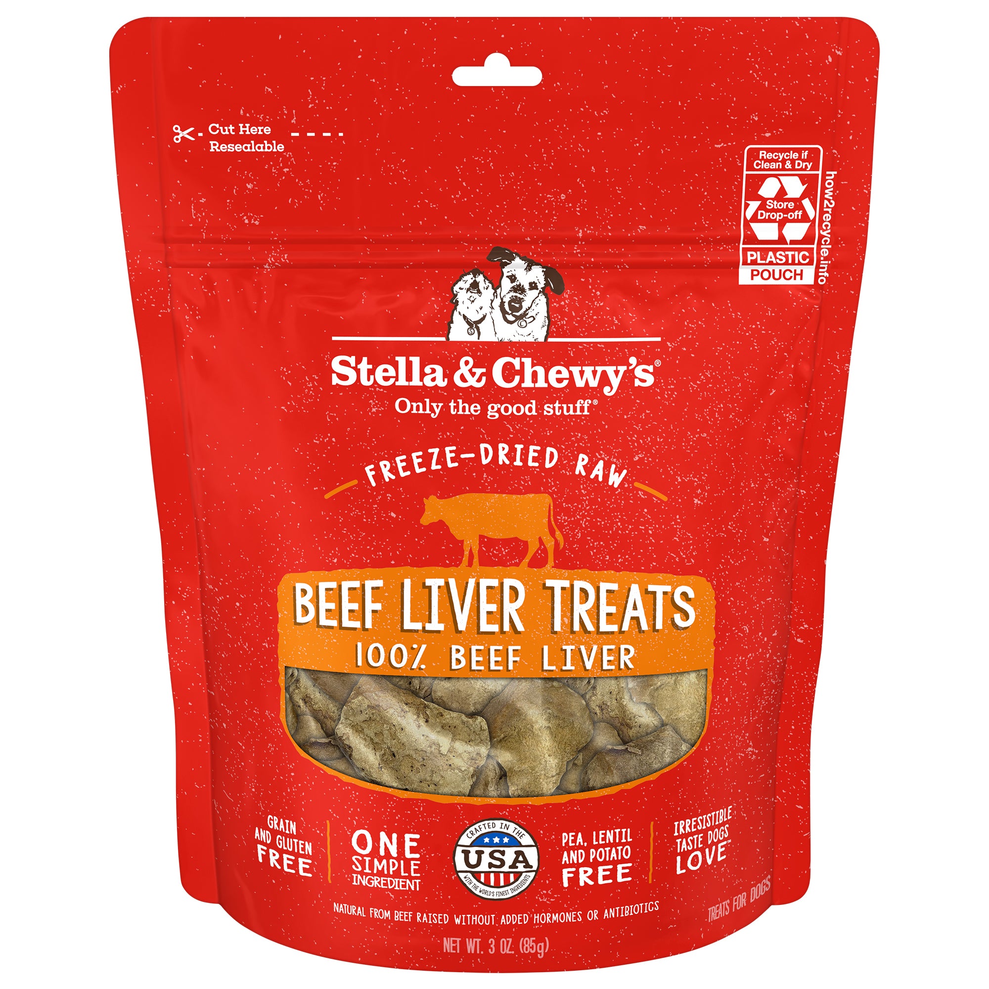 Beef Liver Single Ingredient Dog Treats - Freeze Dried Raw Grain Free High Protein Dog Training Treats by Stella & Chewy's