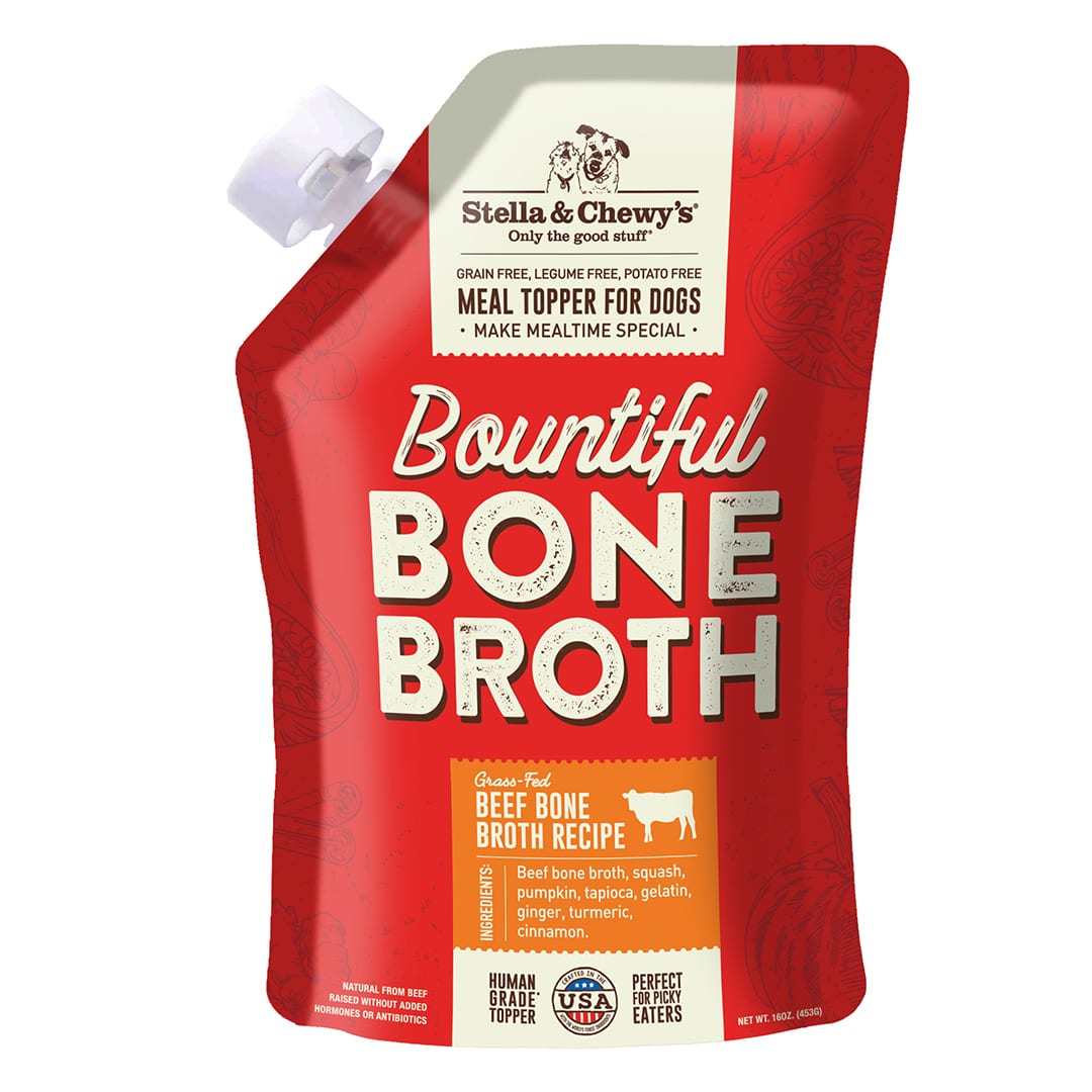 Bountiful Bone Broth for Dogs: Grass-Fed Beef Recipe - 100% Human Grade & Made in USA by Stella & Chewy's