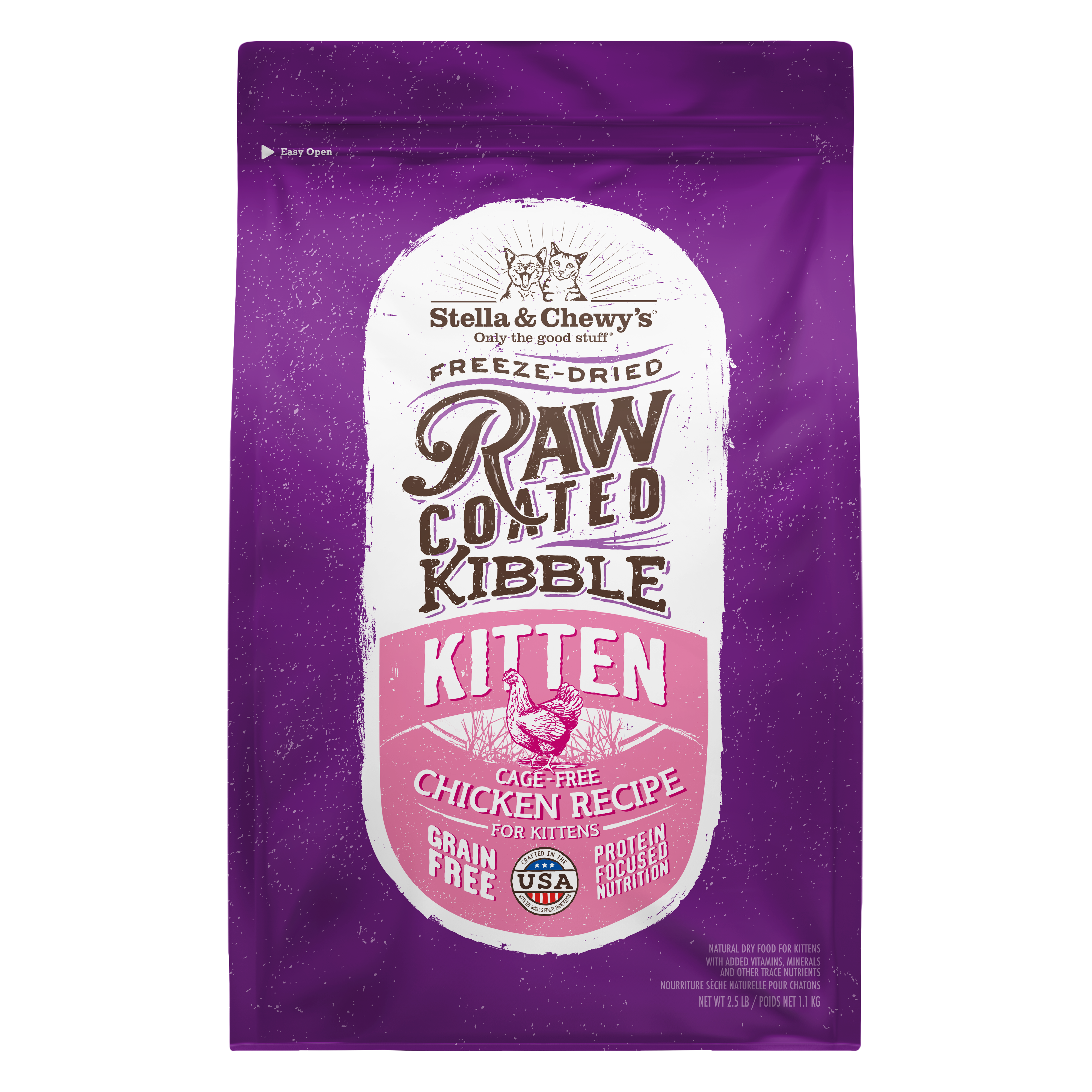 Raw Coated Kibble Kitten Cage-Free Chicken Recipe for Kittens by Stella & Chewy's