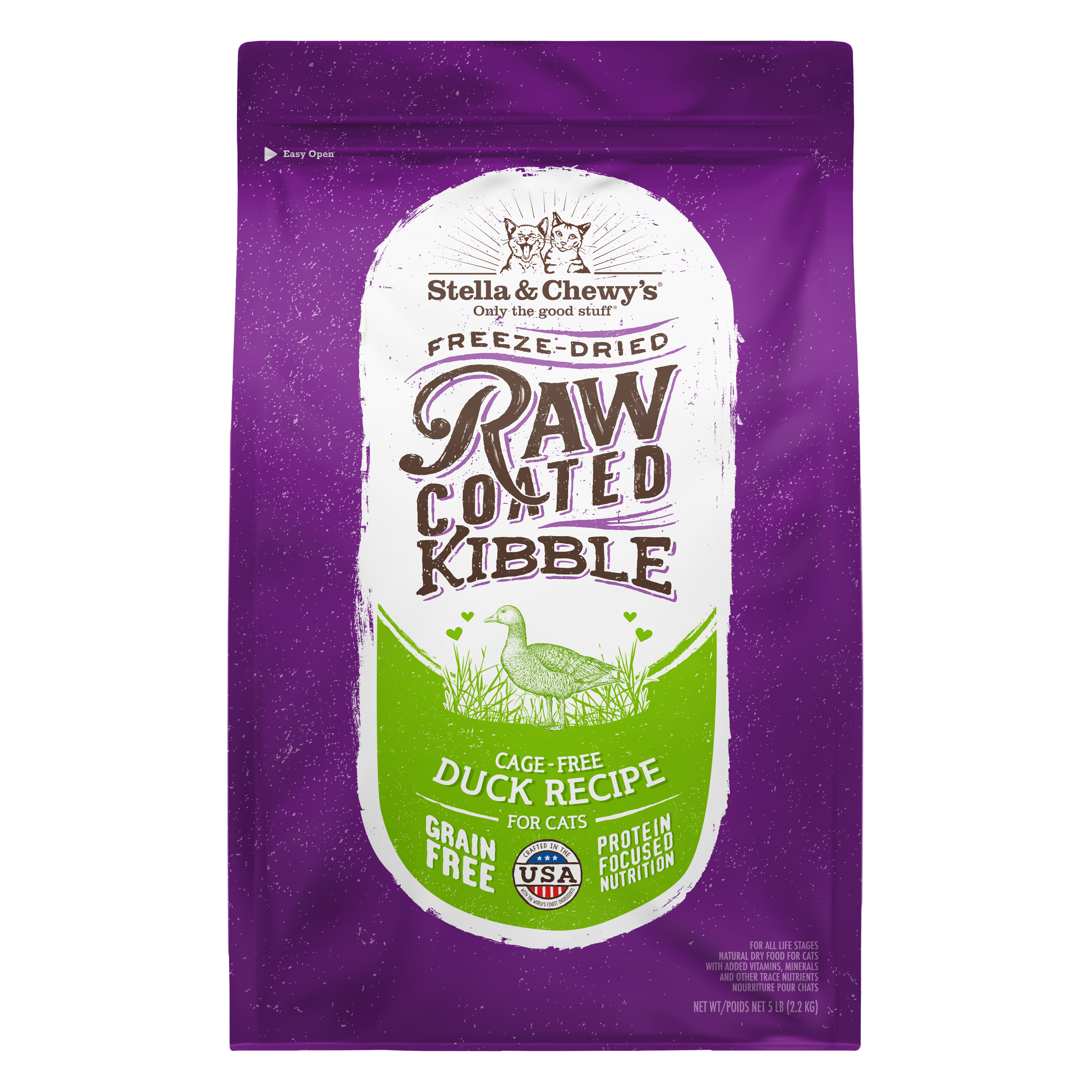 Raw Coated Kibble Cage-Free Duck Recipe for Cats by Stella & Chewy's