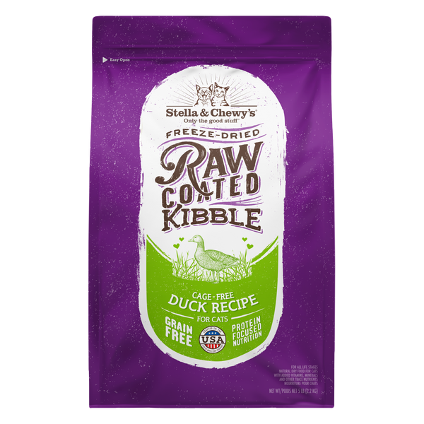 Raw Coated Kibble Cage-Free Duck Recipe for Cats