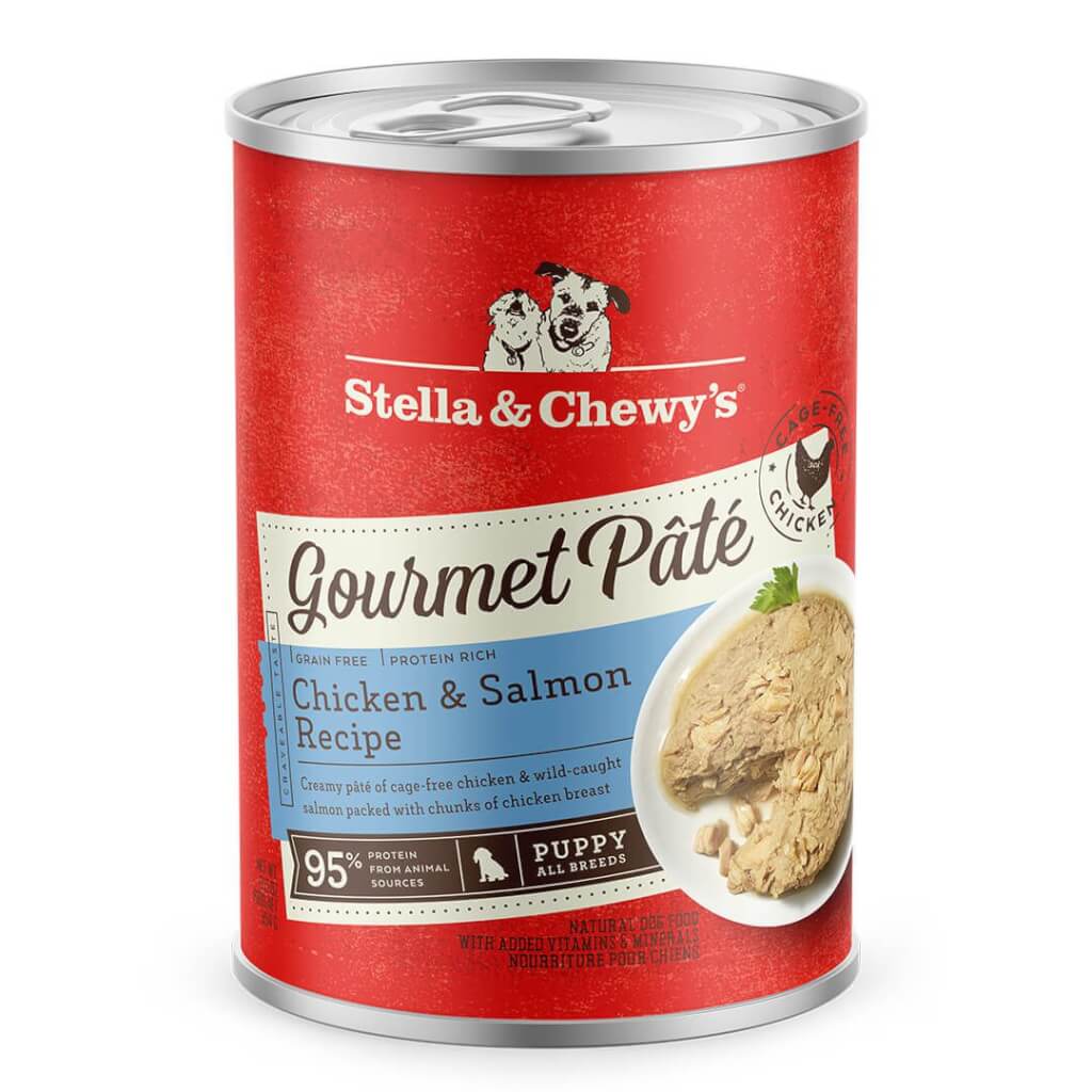 Gourmet Pâté for Puppies with Chicken & Salmon - Grain Free Wet Dog Food Rich in Protein with Smooth Texture by Stella & Chewy's