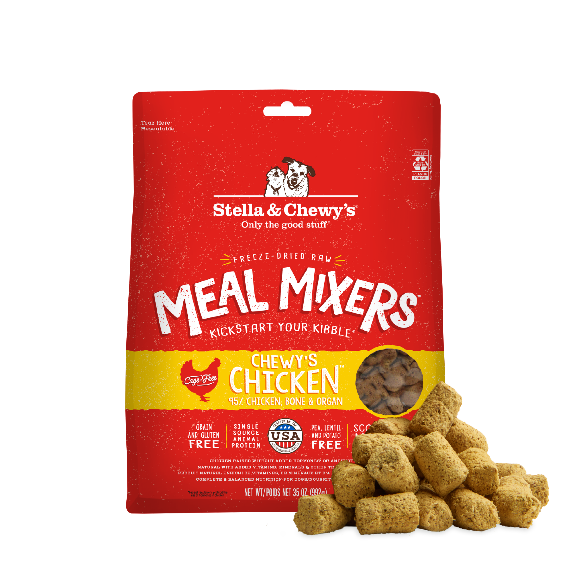 Chewy's Chicken Meal Mixers for Dogs Freeze Dried Raw Kibble