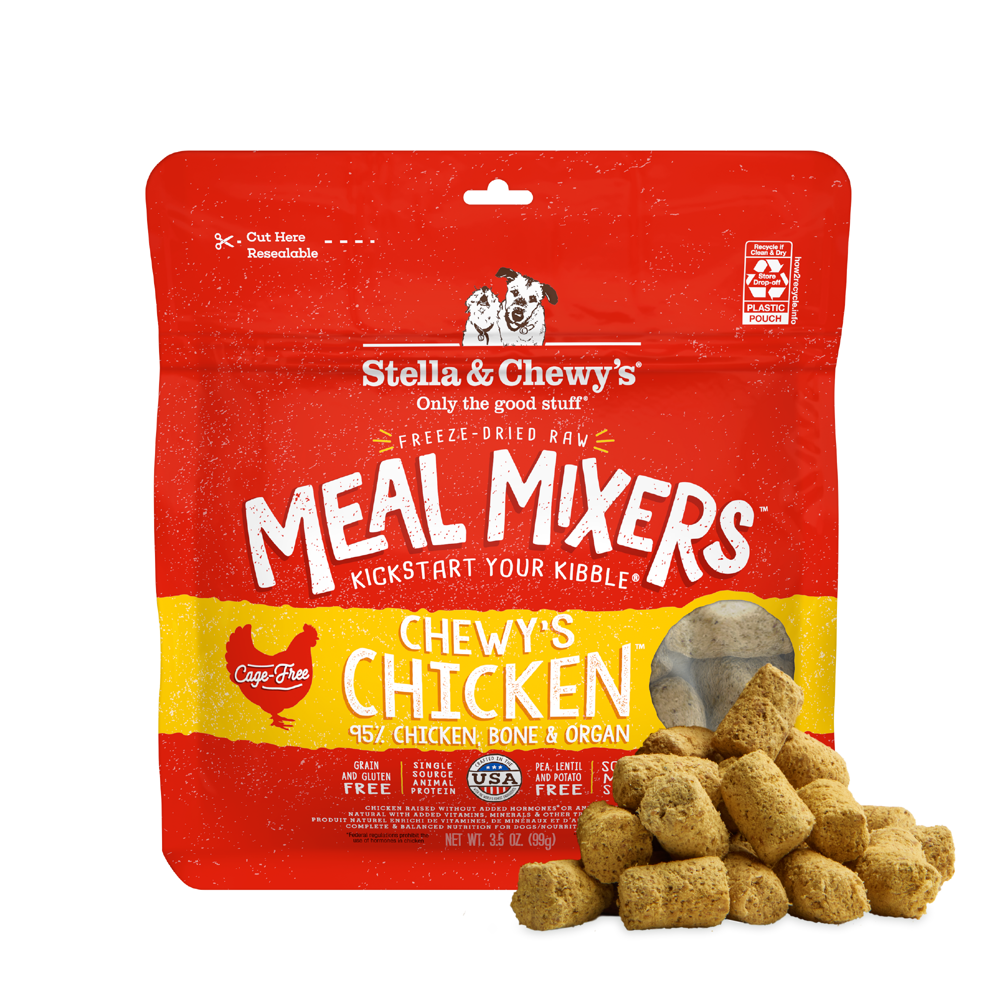Chewy’s Chicken Meal Mixers for Dogs - Freeze Dried Raw Kibble Topper & Raw Dog Food by Stella & Chewy's