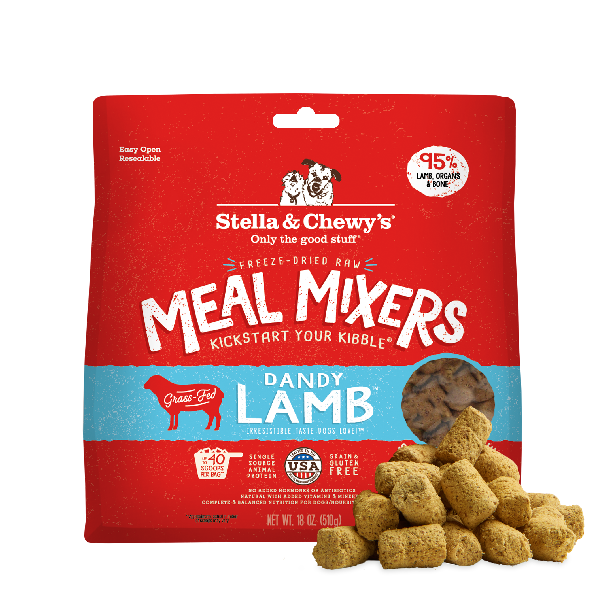 Dandy Lamb Meal Mixers for Dogs Freeze Dried Raw Kibble Topper