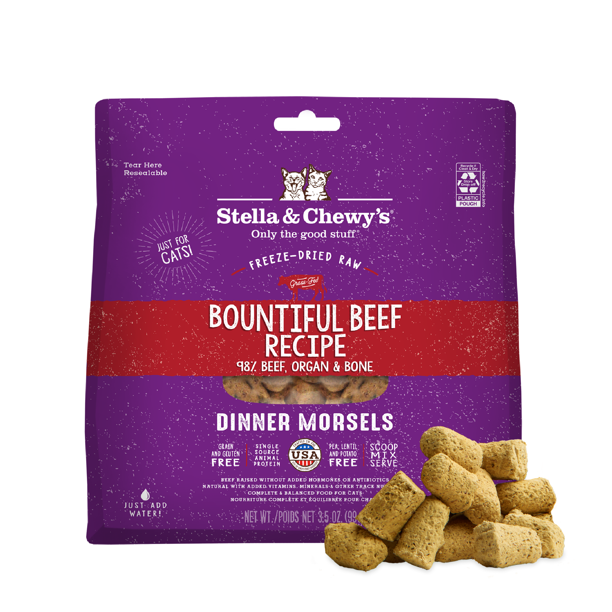 Bountiful Beef Freeze-Dried Raw Dinner Morsels for Cats