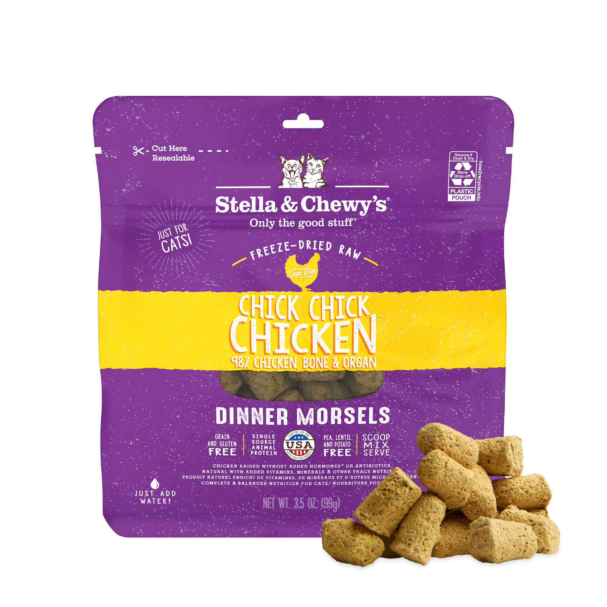 Chick, Chick Chicken Freeze-Dried Raw Dinner Morsels for Cats