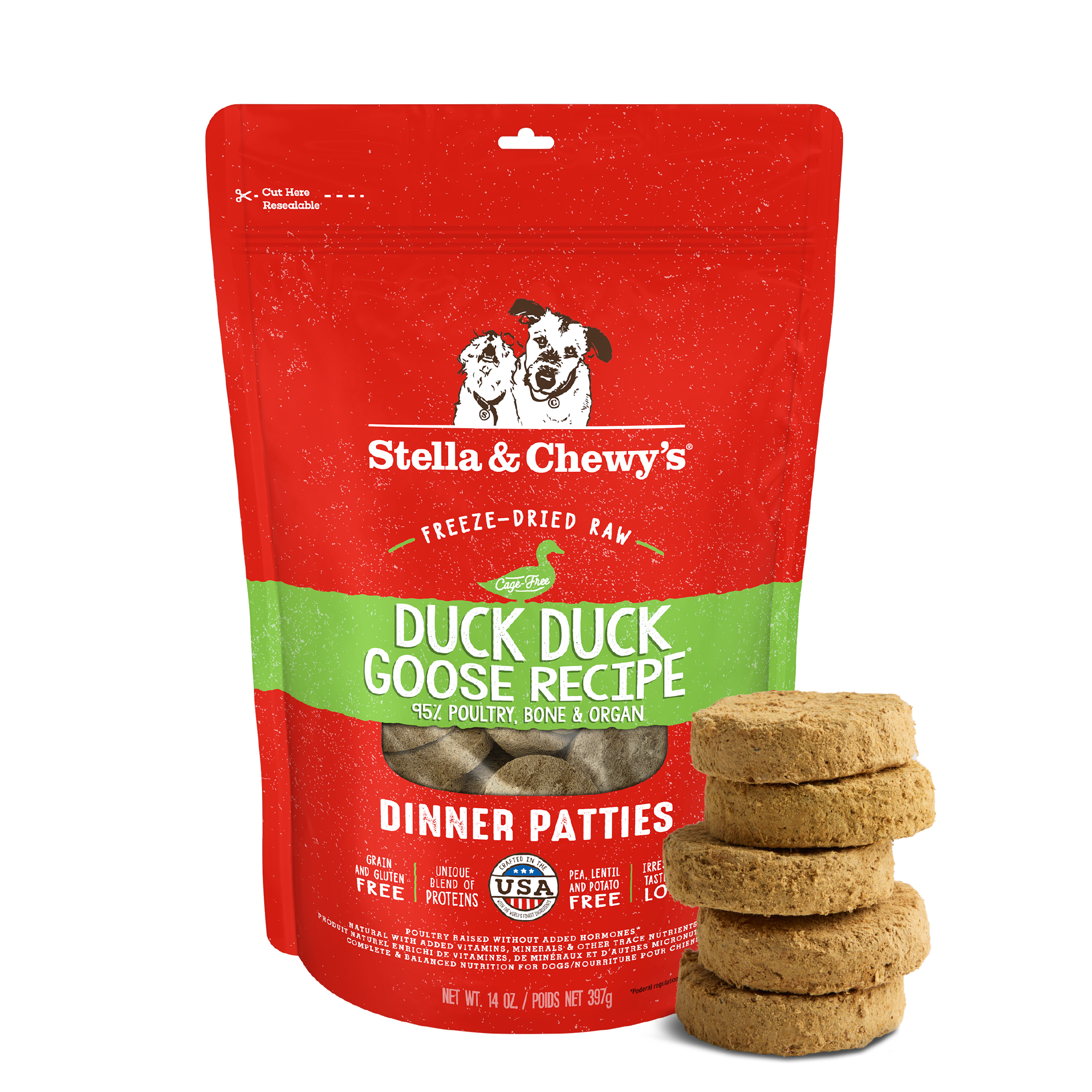 Duck Duck Goose Freeze Dried Dinner Patties Premium Raw Dog Food