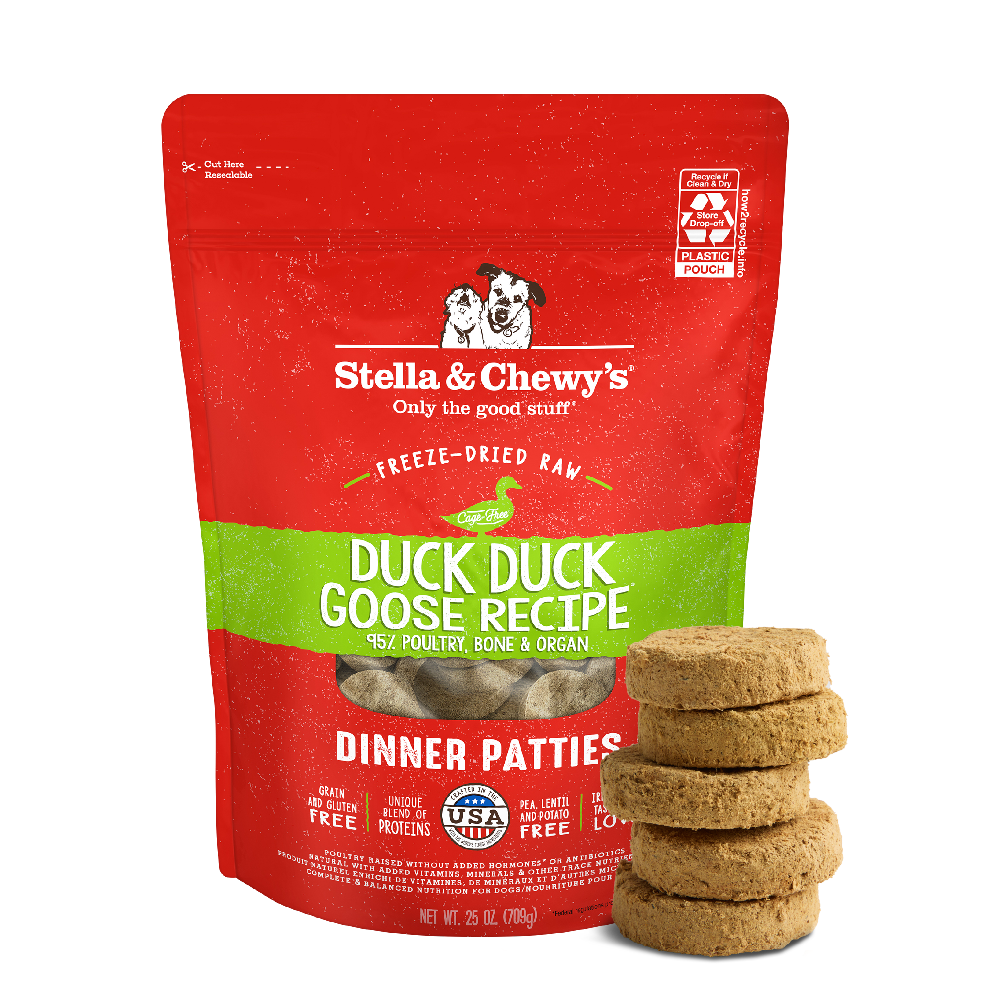 Duck Duck Goose Freeze Dried Dinner Patties - Premium Raw Dog Food