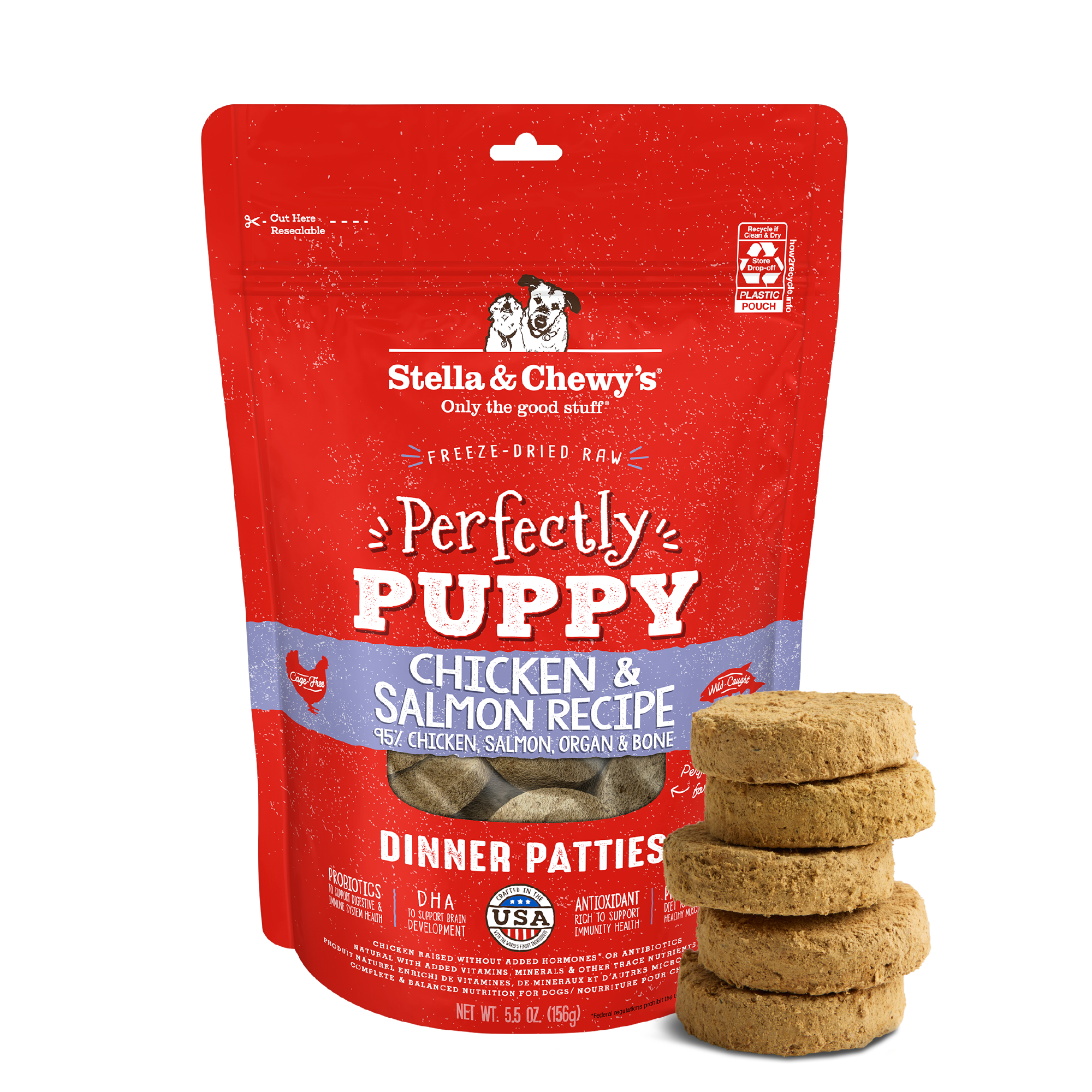 Stella & Chewy’s Freeze Dried Raw Perfectly Puppy Chicken and Salmon Dinner Patties by Stella & Chewy's