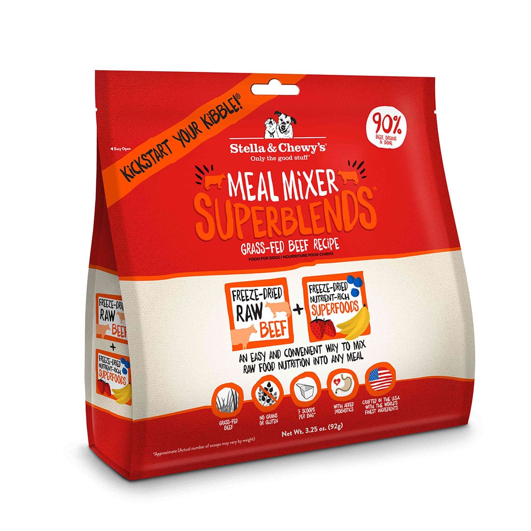 Grass-Fed Beef SuperBlends Freeze Dried Meal Topper for Dogs & Raw Dog Food by Stella & Chewy's