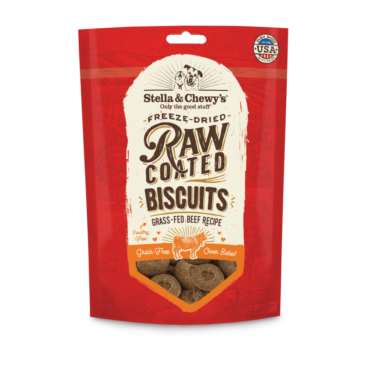 Grass-Fed Beef Raw Coated Dog Biscuits by Stella & Chewy's