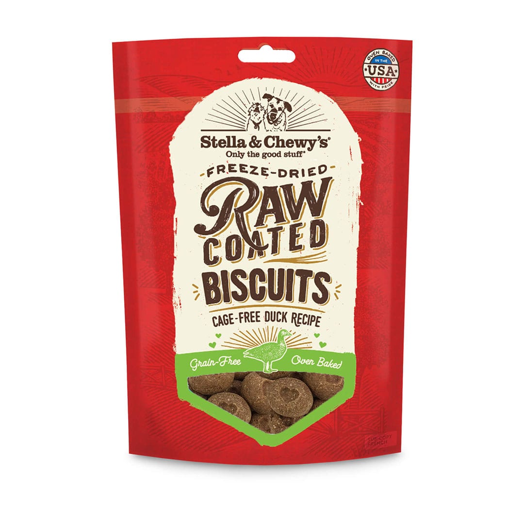 Cage-Free Duck Raw Coated Biscuits for Dogs by Stella & Chewy's