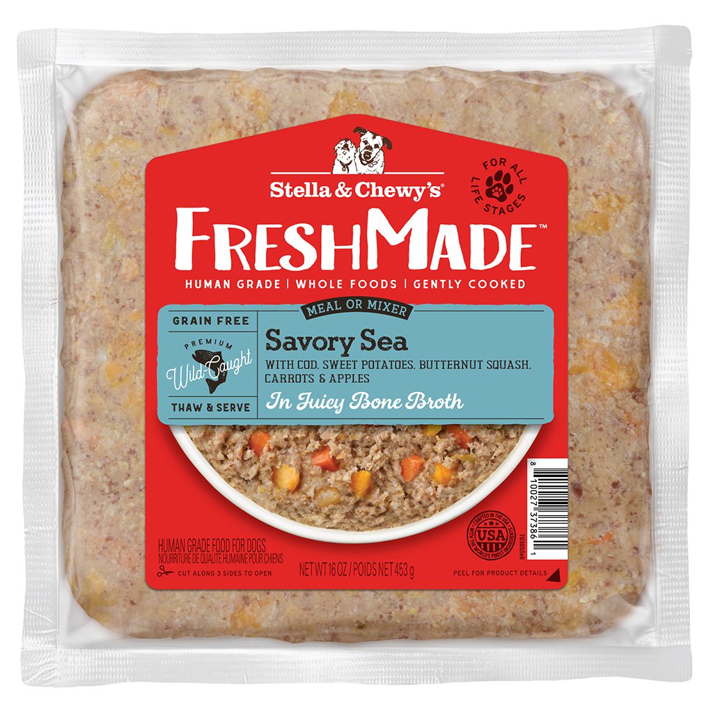 FreshMade Savory Sea: Fresh Dog Food with Wild-Caught Cod, Gently Cooked & 100% Human Grade - Grain Free & Made in USA by Stella & Chewy's