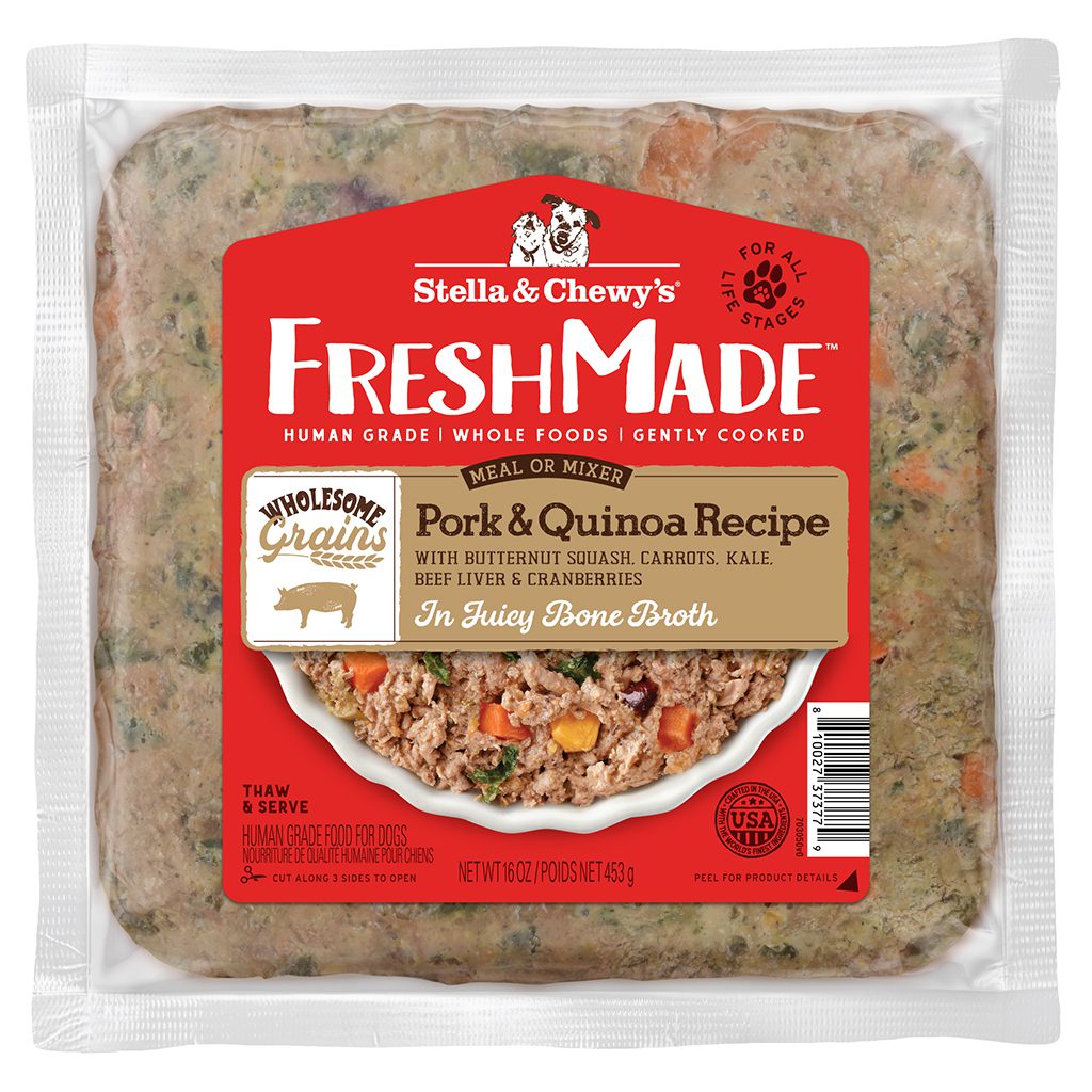 FreshMade Pork & Quinoa Recipe: Fresh Dog Food, Gently Cooked & 100% Human Grade, Made in USA by Stella & Chewy's