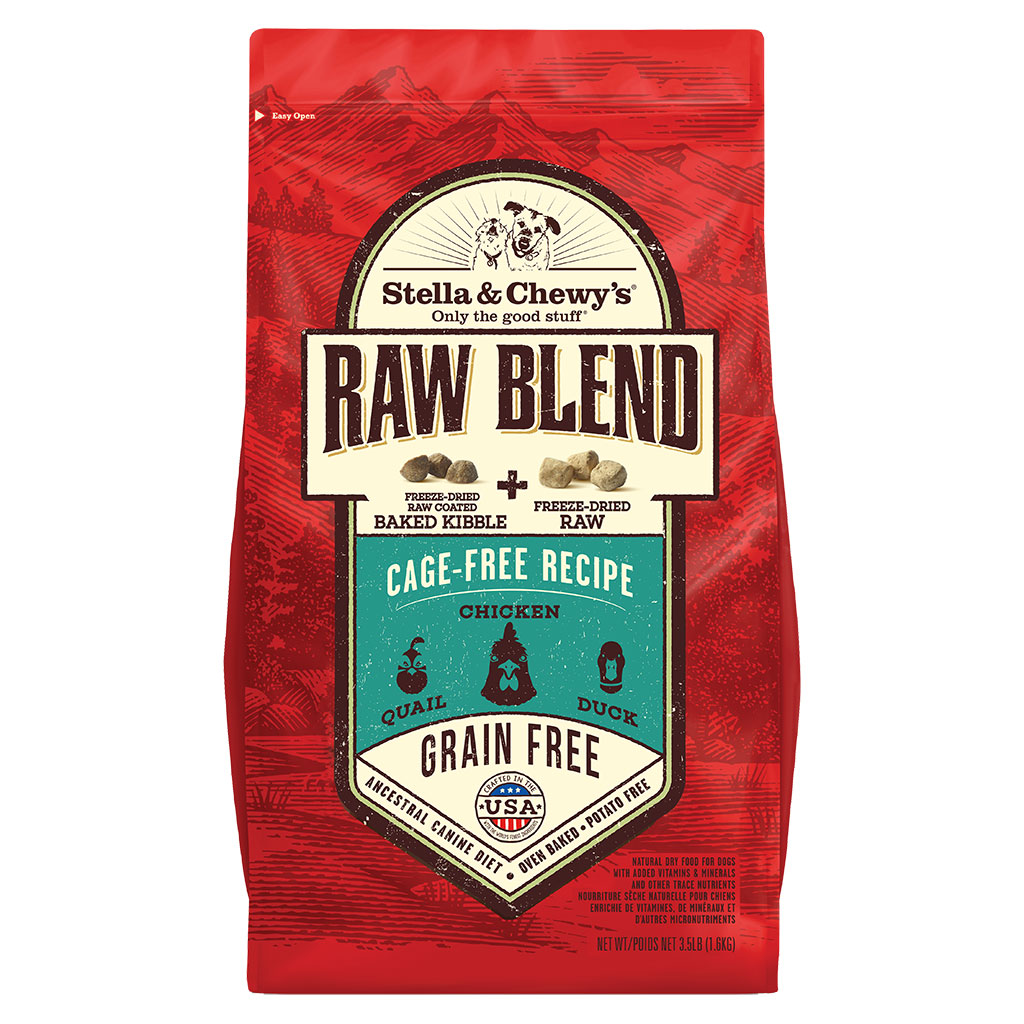 Grain Free Dry Dog Food: Cage-Free Chicken, Quail & Duck Recipe, Raw Coated Raw Blend Kibble - Protein Rich, Low Carb Dog Food by Stella & Chewy's