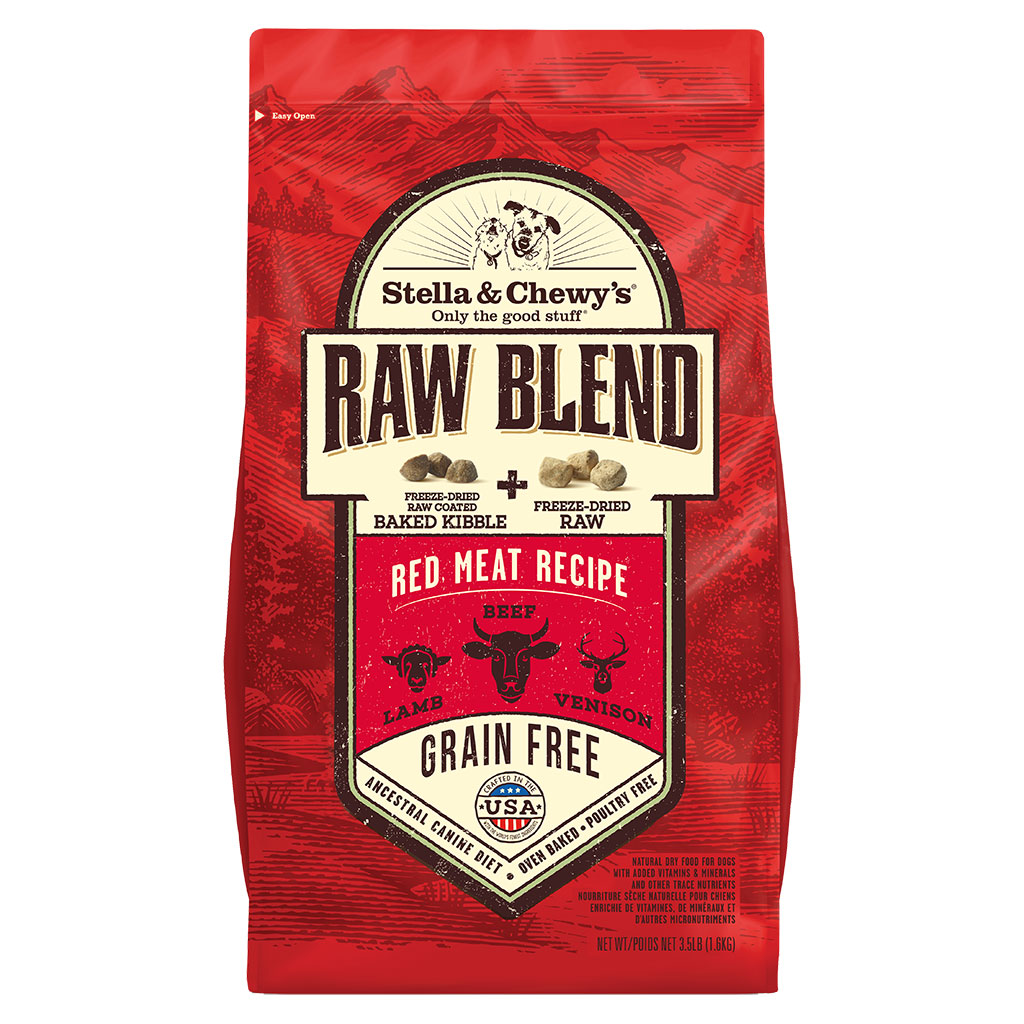 Grain Free Dry Dog Food: Red Meat Recipe, Raw Coated Raw Blend Kibble by Stella & Chewy's