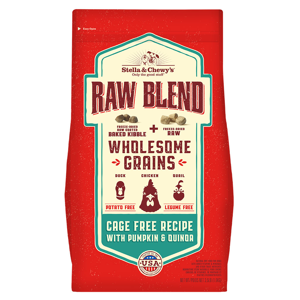 Raw Blend Baked Dog Kibble: Cage Free Poultry Recipe with Pumpkin & Quinoa - Minimally Processed Legume Free Dry Dog Food with Grain by Stella & Chewy's