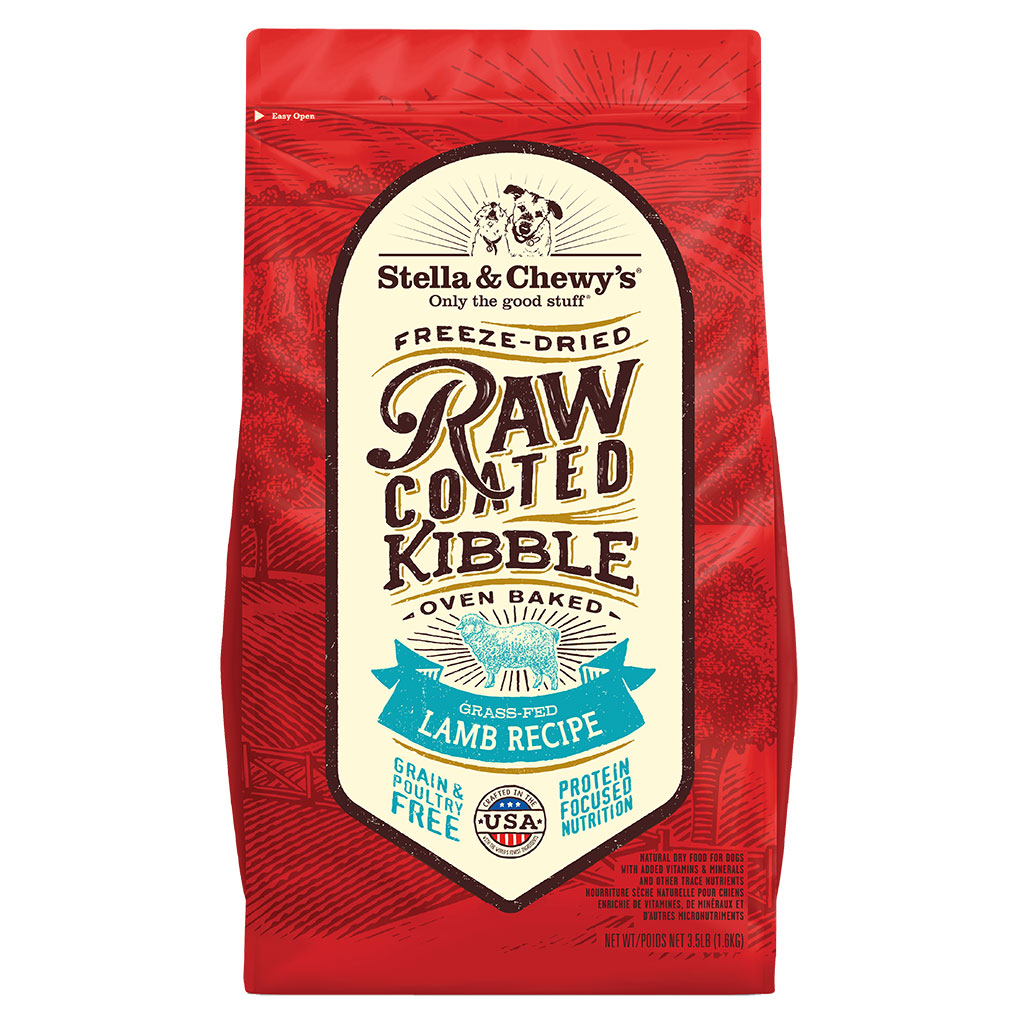 Raw Coated Grain Free Dog Food: Grass-Fed Lamb Recipe by Stella & Chewy's