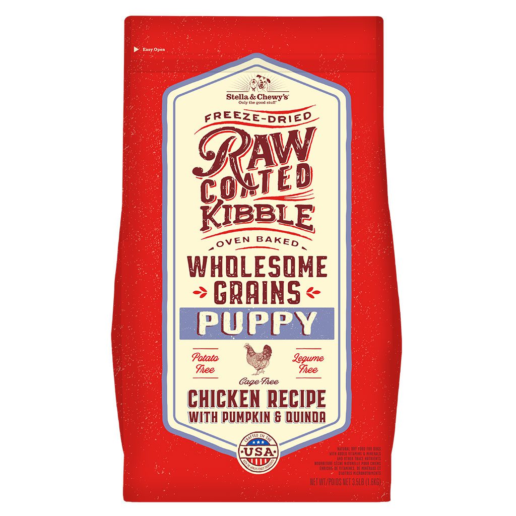 Raw Coated Puppy Kibble: Chicken, Pumpkin & Quinoa Recipe by Stella & Chewy's