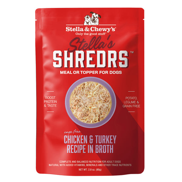 Stella's Shredrs Chicken & Turkey Recipe in Broth