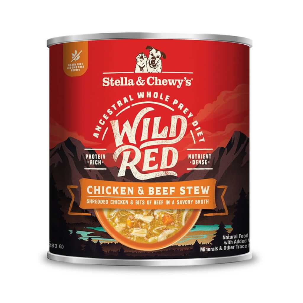 Wild Red Wet Dog Food: Whole Prey Chicken & Beef Recipe, Protein Rich, Grain Free & Legume Free Stew for Dogs by Stella & Chewy's