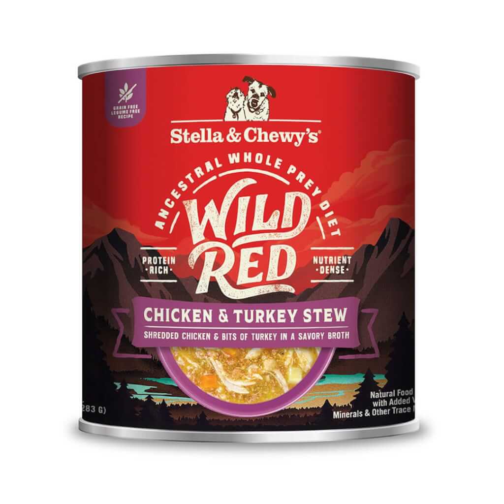 Wild Red Wet Dog Food: Whole Prey Chicken & Turkey Recipe, Protein Rich, Grain Free & Legume Free Stew for Dogs by Stella & Chewy's