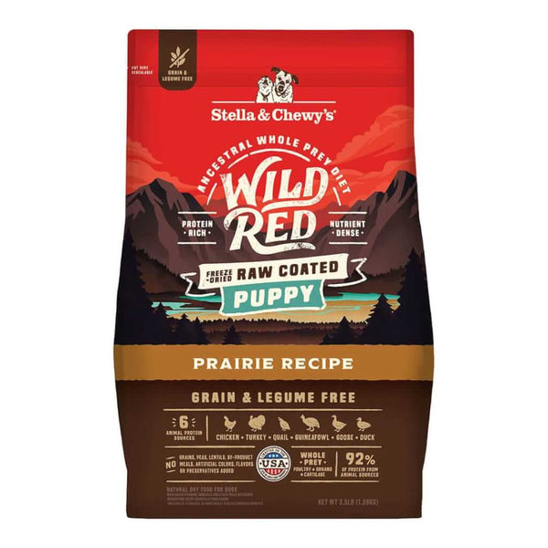 Wild Red Raw Coated Grain and Legume Free Puppy Prairie Recipe front