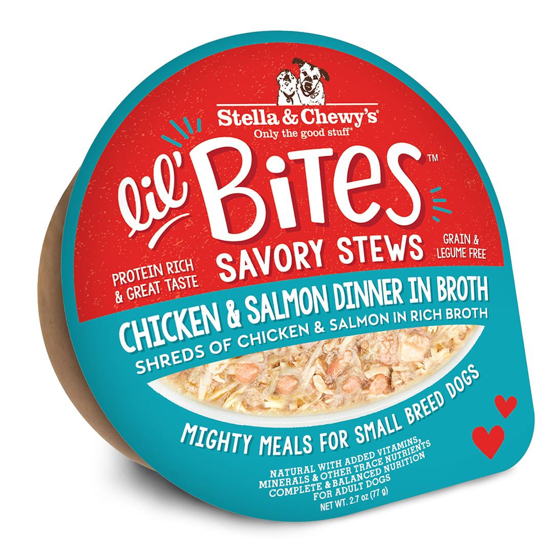 Lil' Bites Savory Stews Chicken & Salmon Dinner in Broth for Dogs by Stella & Chewy's
