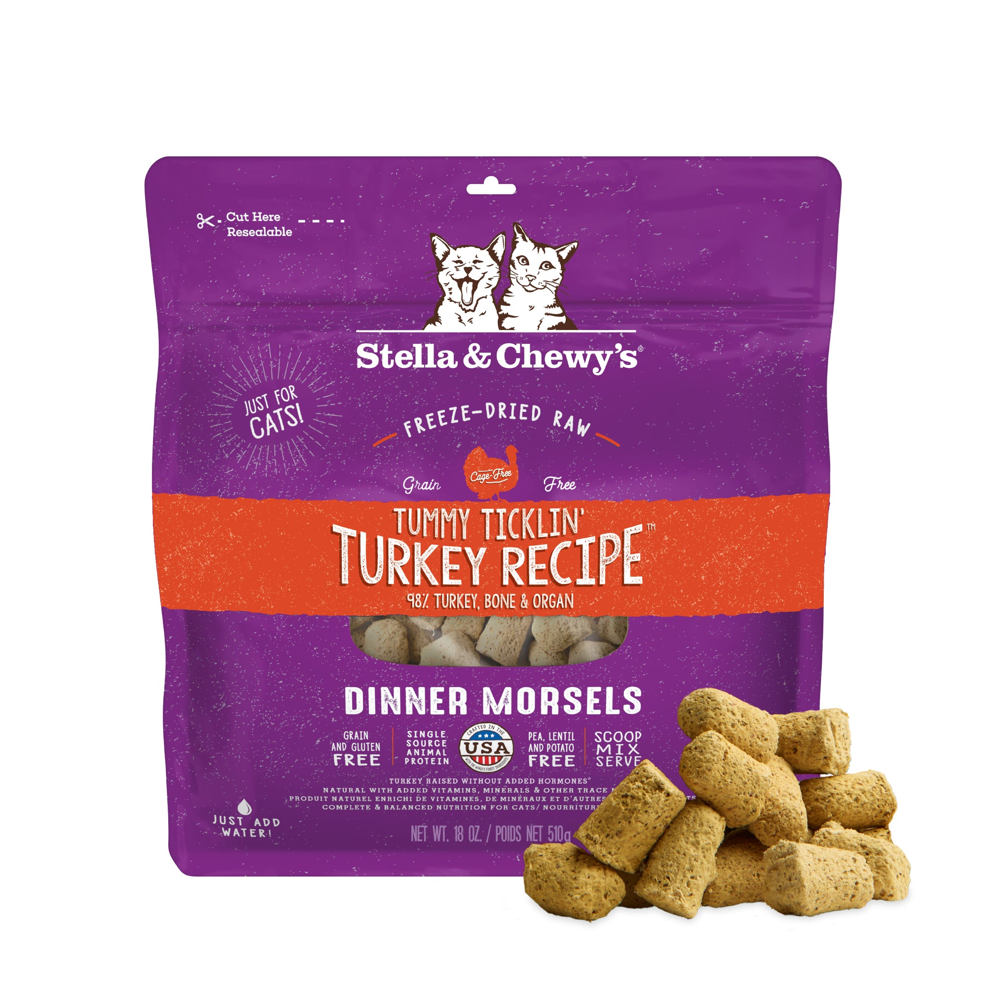 Yummy Lickin' Salmon & Chicken Freeze Dried Raw Cat Food: High