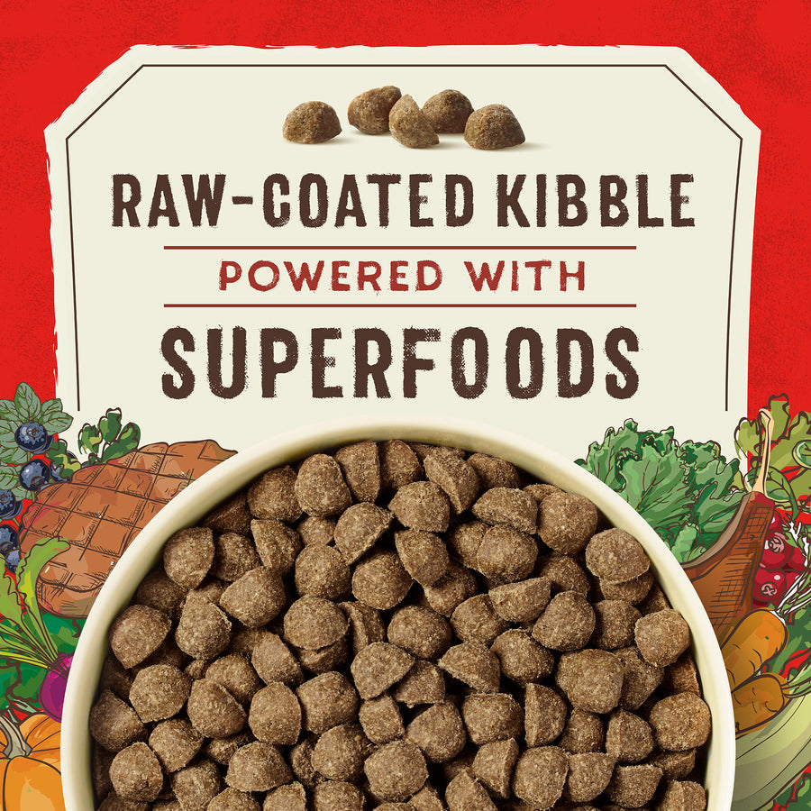 SuperBlends Chicken & Duck Dry Dog Food: Raw Coated Oven Baked Kibble ... - Great Grain Free Baked Kibble For Small Breed Dogs With Eggs