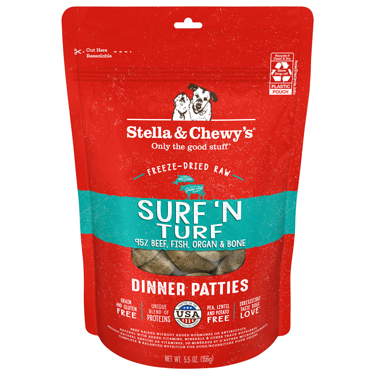 Surf & Turf Freeze Dried Raw Patties for Dogs - 17.5oz