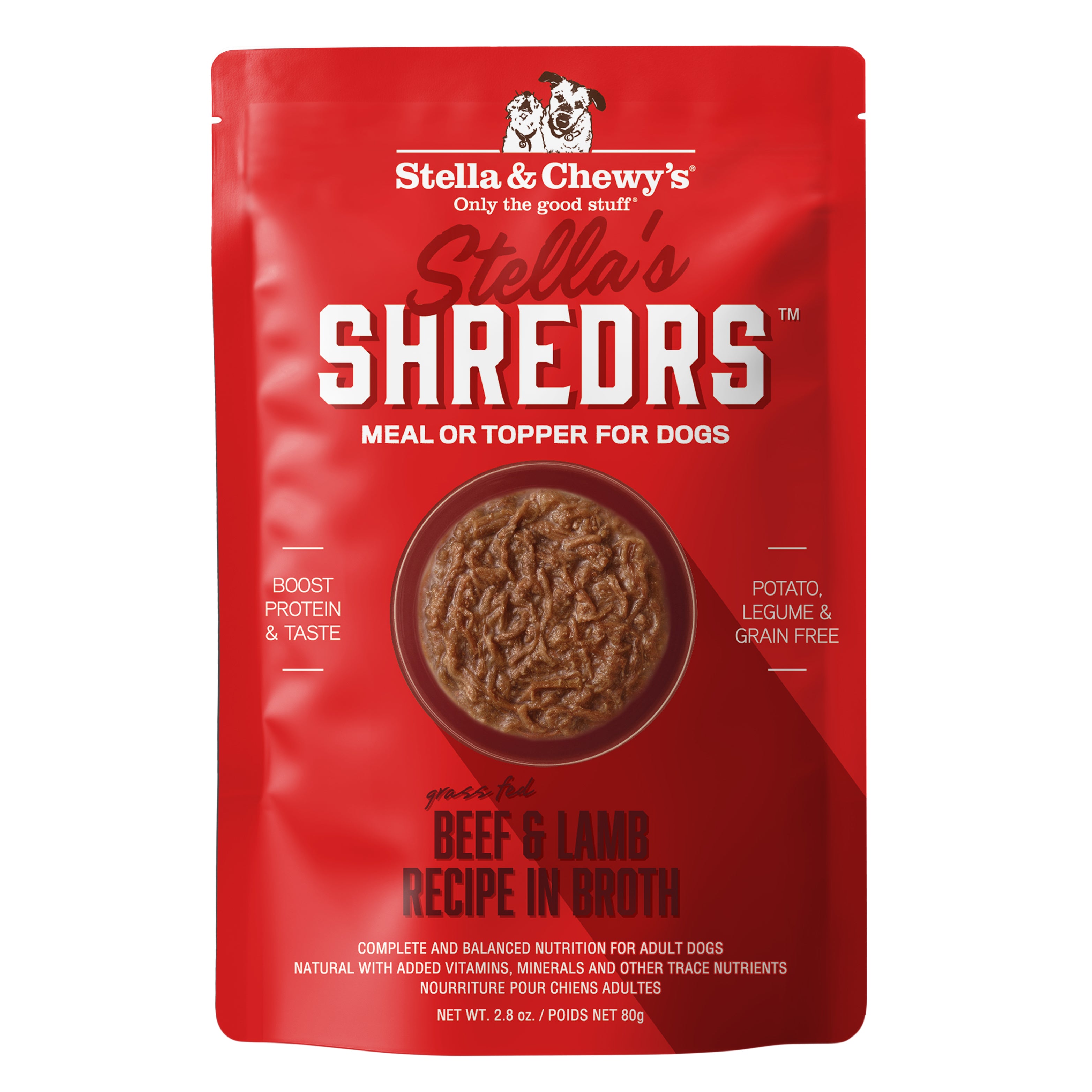 Stella’s Shredrs Beef & Lamb in Broth - Complete & Balanced Wet Dog ... - Dublin Green Lamb Broth Dog Food