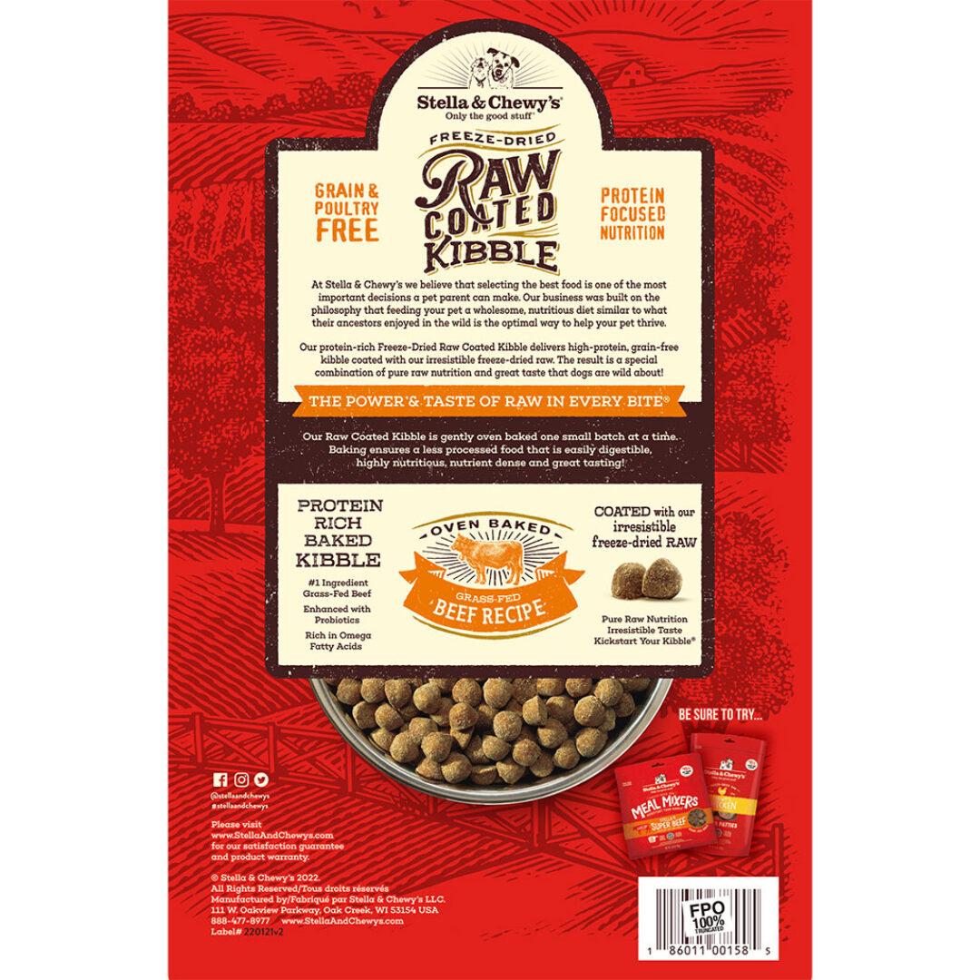 Grass-Fed Beef Raw Coated Kibble