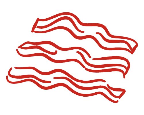 Illustrated strips of bacon 