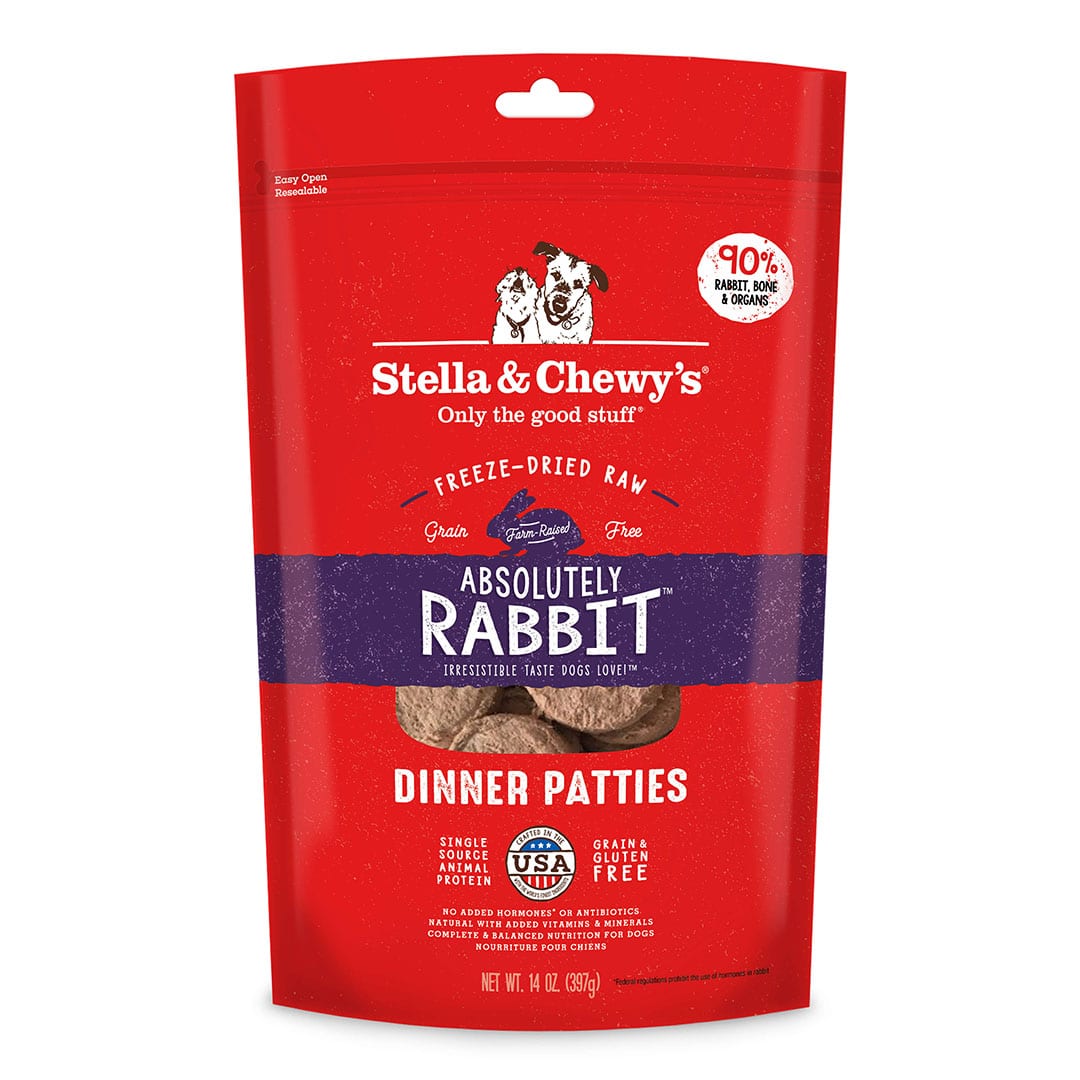 Absolutely Rabbit Freeze-Dried Raw Dinner Patties front