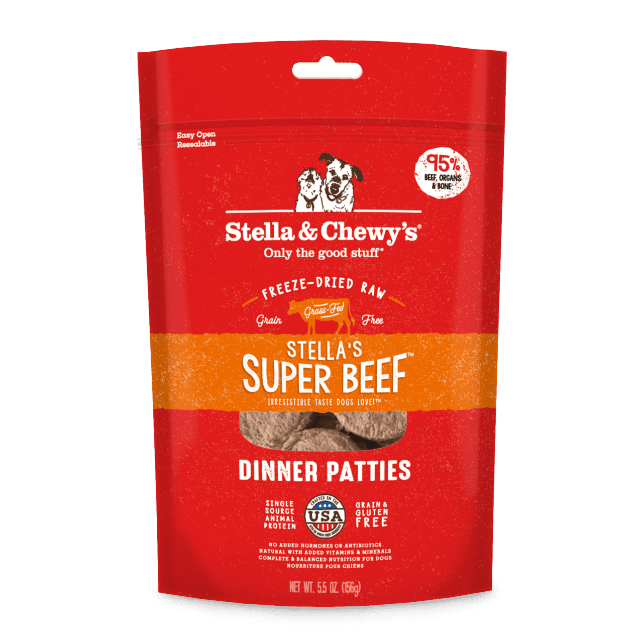 Stella’s Super Beef Freeze-Dried Raw Dinner Patties front