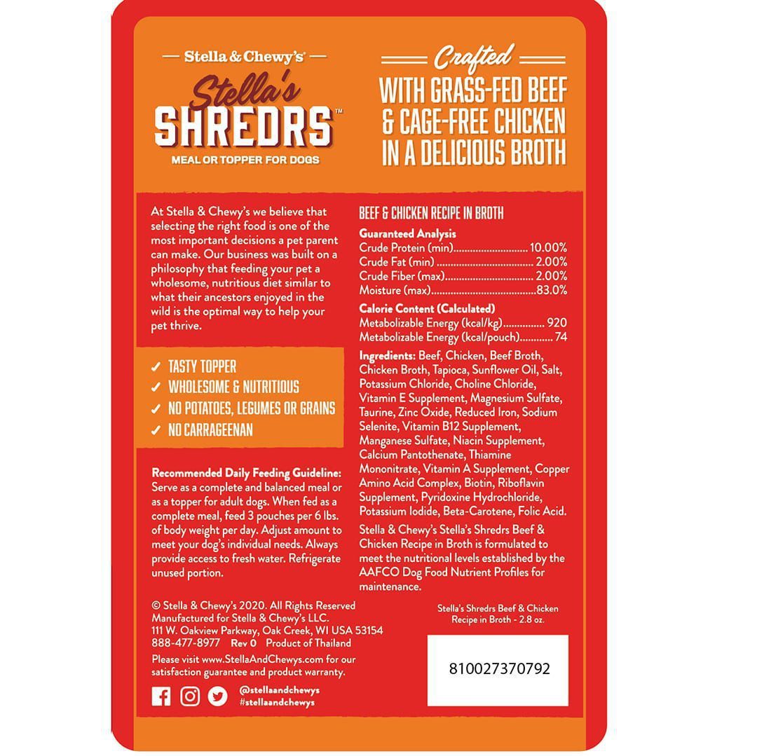 Stella's Shredrs Beef & Chicken Recipe in Broth