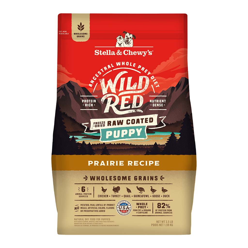 Wild Red Raw Coated Wholesome Grains Puppy Prairie Recipe