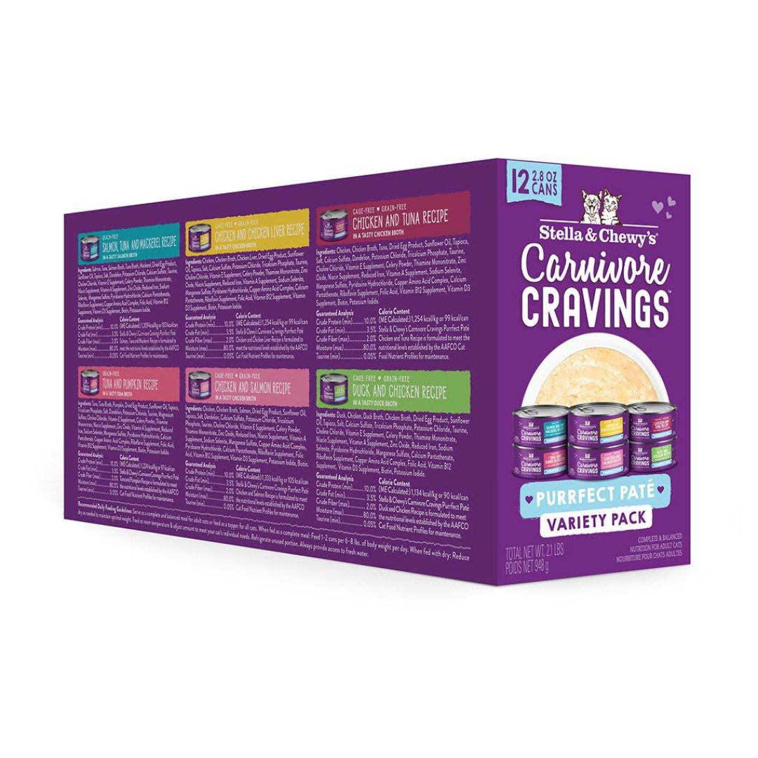 Carnivore Cravings Purrfect Pate 2.8 oz Canned Variety Pack