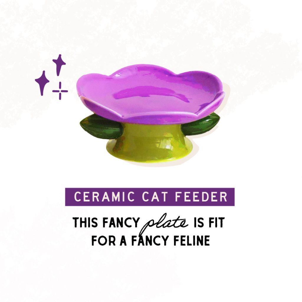 Cermaic Cat Feeder | this fancy plate is fit for a fancy feline