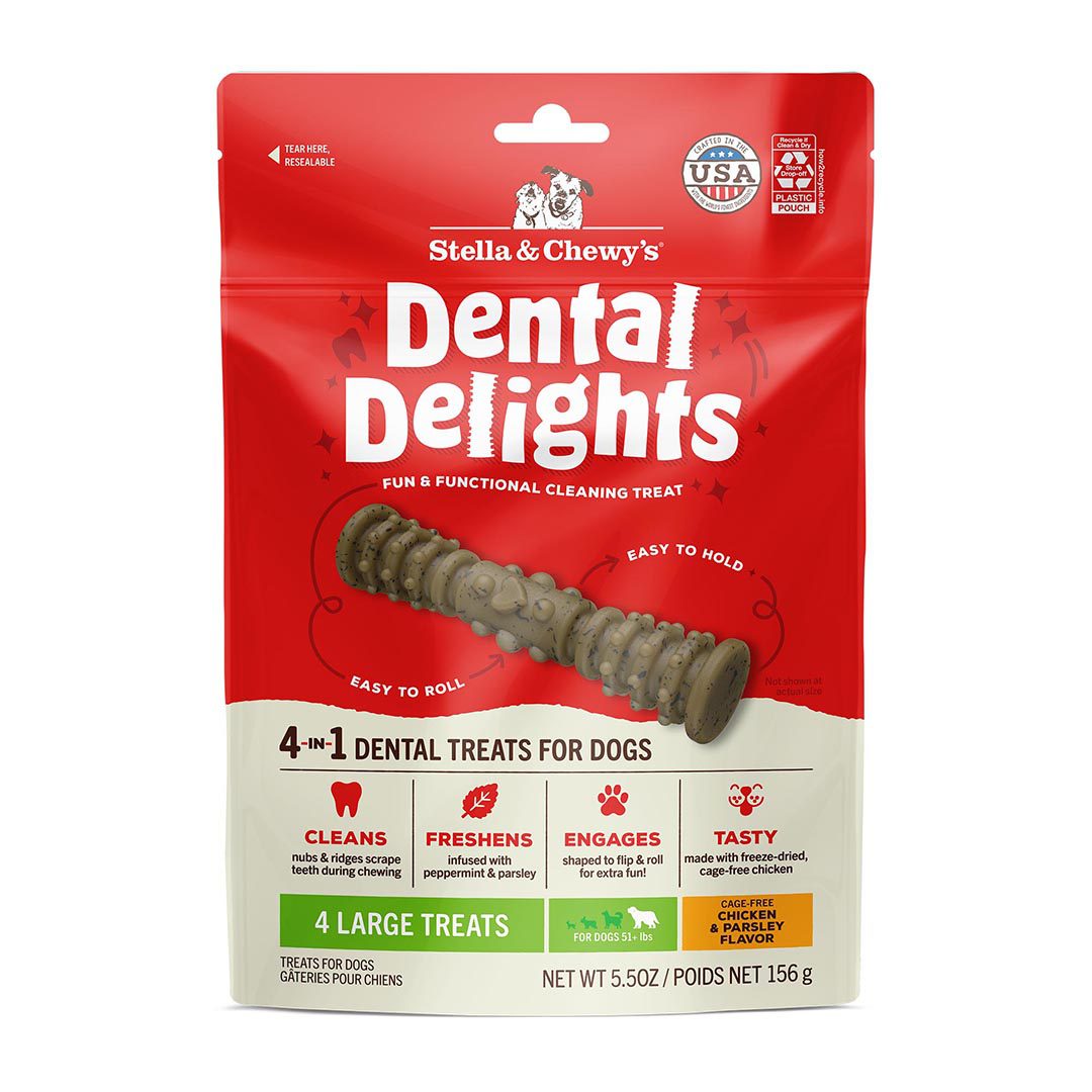 Front of Dental Delights Treats Package Size Large