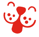 red smiling dog icon